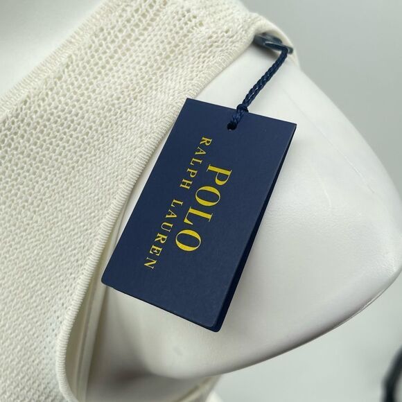 Polo Ralph Lauren White Crochet Knit Sleeveless Summer Dress Small Lined, NWT - Picture 5 of 17